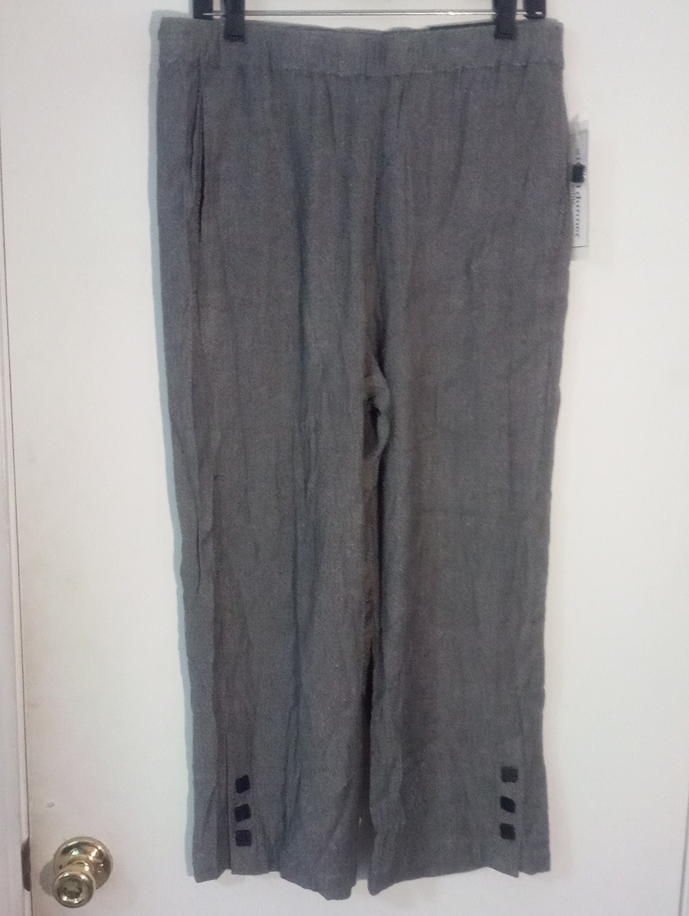 * Alfred Dunner Gray Cropped Pants 12P 12 Petite NWT $54.50 Wide Leg